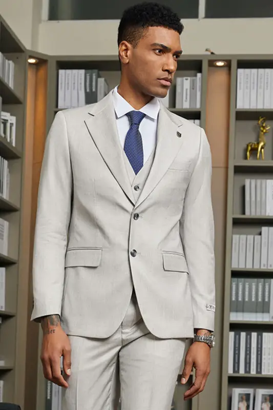 Mens Stacy Adams Suit - Stacy Adams Suit Men's Sharkskin Business Suit - Two Button Vested, Light Grey