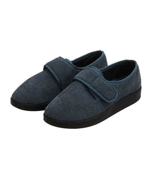 Silverts Men's Antimicrobial Adjustable Wide Slippers - Black - 8