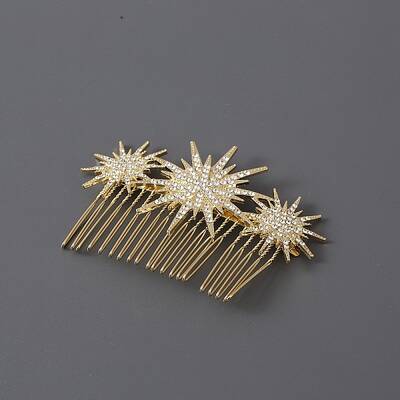 Star Alloy Rhinestone Hair Combs