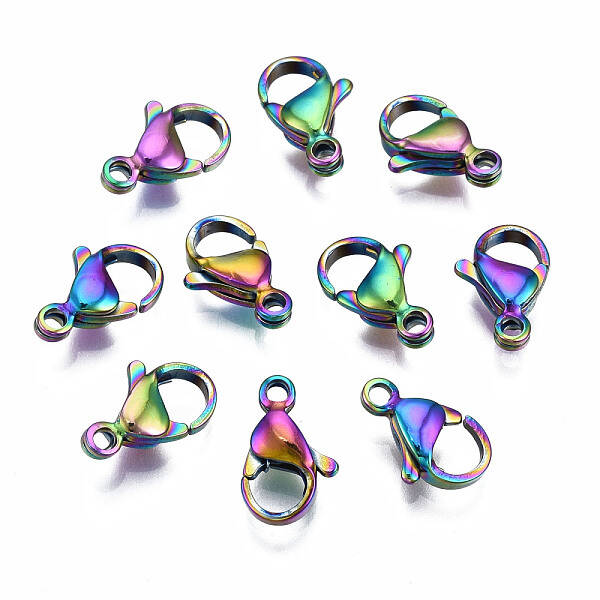 Ion Plating(IP) 304 Stainless Steel Lobster Claw Clasps