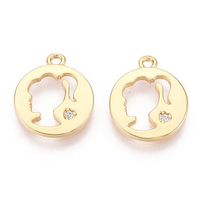 Brass Micro Pave Clear Cubic Zirconia Pendants