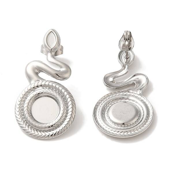 304 Stainless Steel Snake Stud Earrings