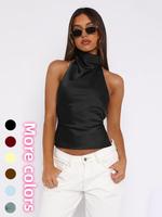 Women's Solid Color Crop Tank Top, Casual Minimalist Sleeveless Top for Summer, Women's Clothing for Daily Wear, Womenswear, ...