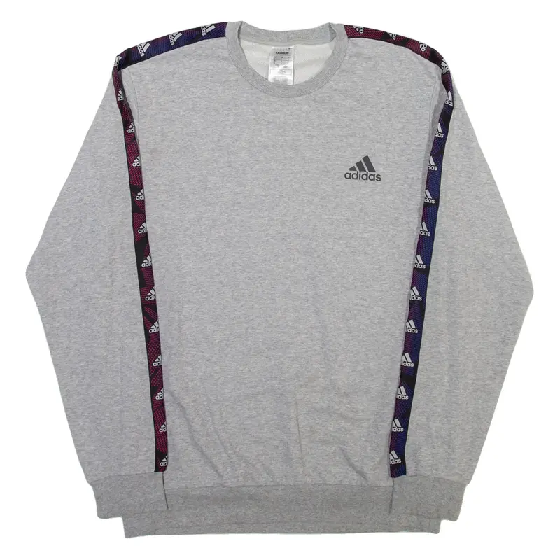 ADIDAS Mens Sweatshirt Grey Crew Neck L