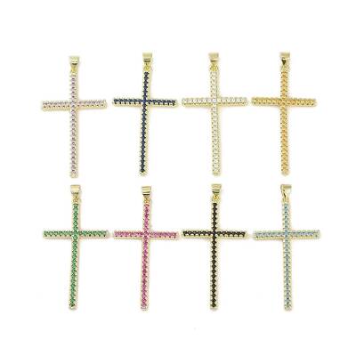 Real 18K Gold Plated Brass Micro Pave Cubic Zirconia Pendants