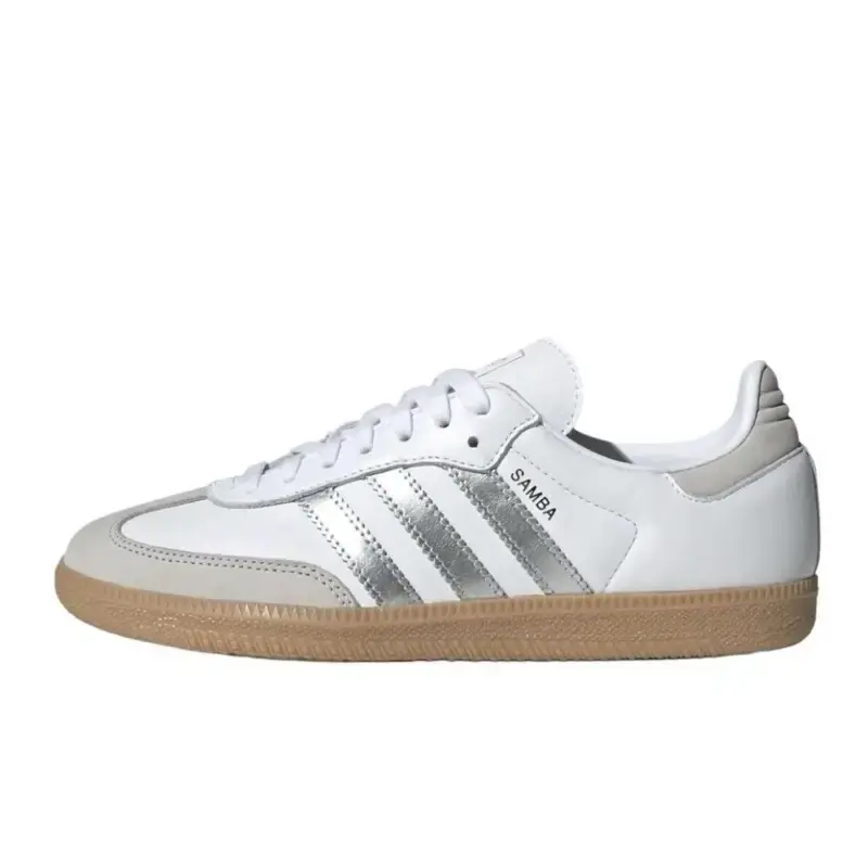 adidas Samba OG White Silver Metallic Grey Women’s Perfect Daily Fashion Footwear Sneakers Shoe Girl Walking Shoes Running ...