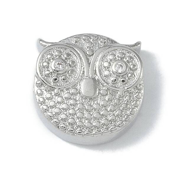 Rack Plating Brass Micro Pave Clear Cubic Zirconia Beads
