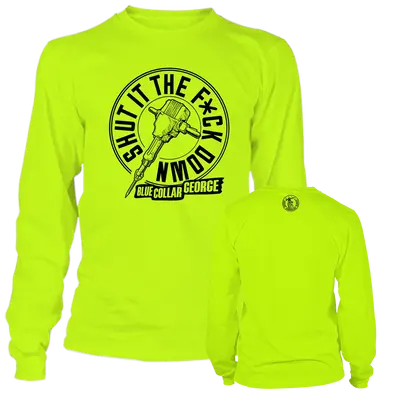 Blue Collar George Shut It - Long Sleeve Safety Hi-Vis T-Shirt
