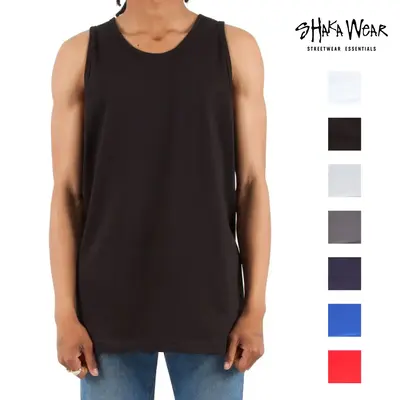 SHAKAWEAR Men's Active Tank Top Shaka Wear Casual Sleeveless Gym Shirts Plain Muscle Shirt Gym Wear Colorful Hip Hop Harem (S...