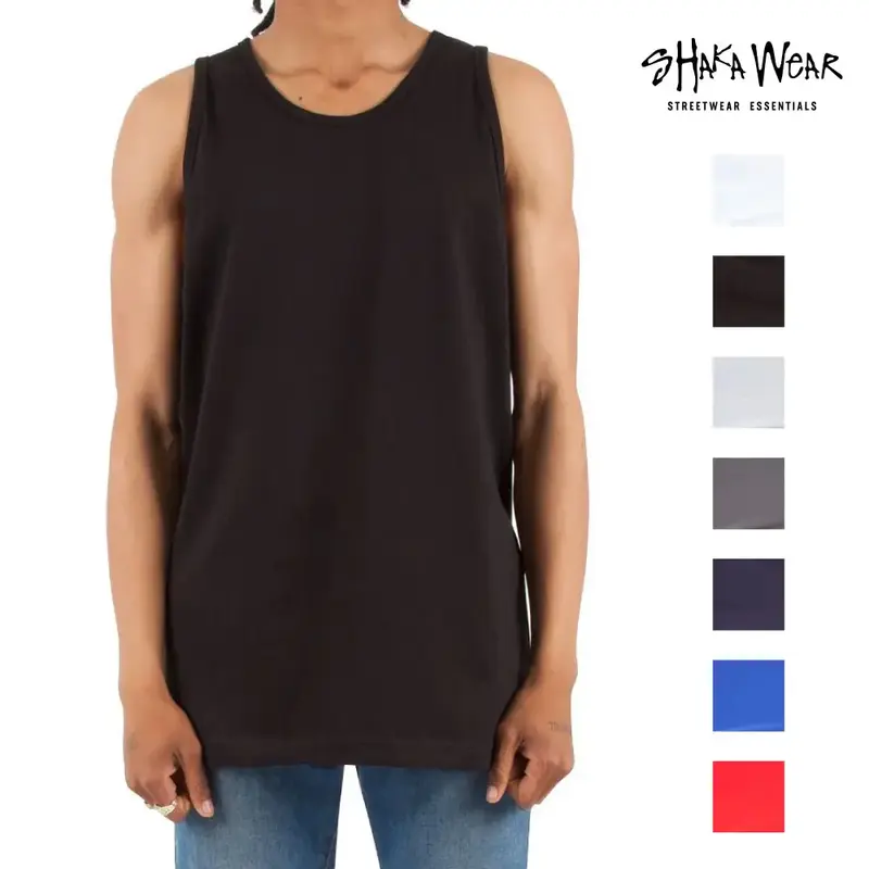 SHAKAWEAR Men's Active Tank Top Shaka Wear Casual Sleeveless Gym Shirts Plain Muscle Shirt Gym Wear Colorful Hip Hop Harem (S...