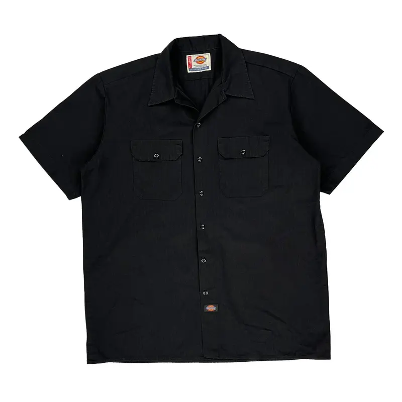 Dickies Short Sleeve Shirt - XL Black Polyester Blend