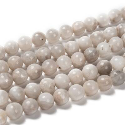 Natural White Crazy Lace Agate Bead Strands