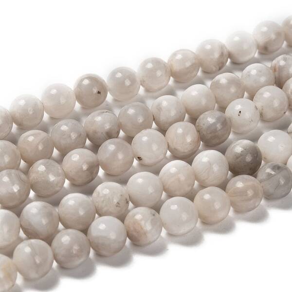 Natural White Crazy Lace Agate Bead Strands