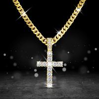 2025 Hip Hop Chain Necklace &Rhinestone Cross Pendant Necklace, Back To School Accessories, Fall Outfits,Fall Freshness Stree...