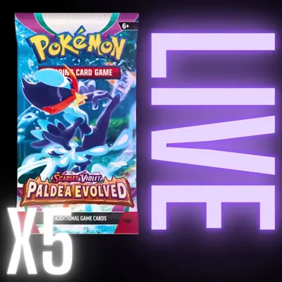 5 PACK BUNDLE Pokémon Paldea Evolved Booster Pack Card Game