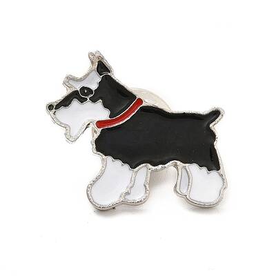Dog Enamel Pin with Brass Butterfly Clutches