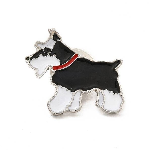 Dog Enamel Pin with Brass Butterfly Clutches