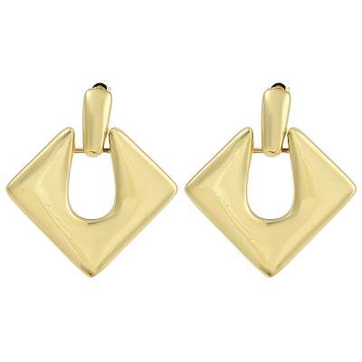 Brass Rhombus Stud Earrings