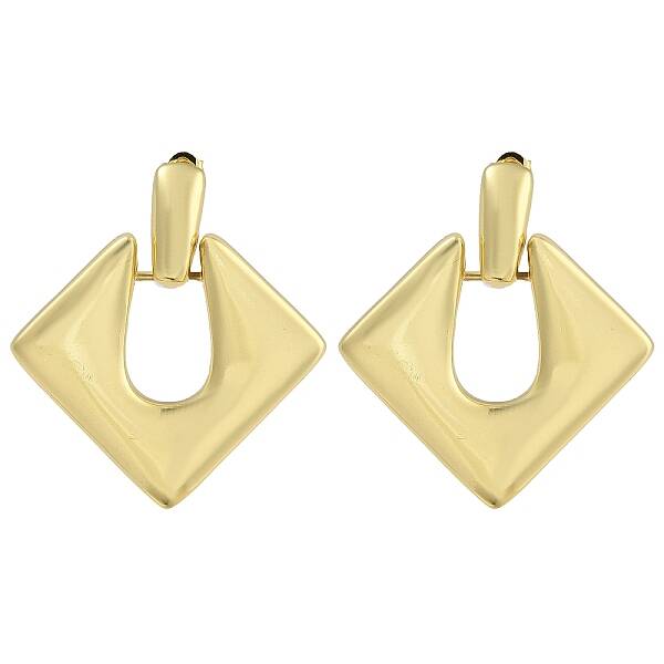 Brass Rhombus Stud Earrings