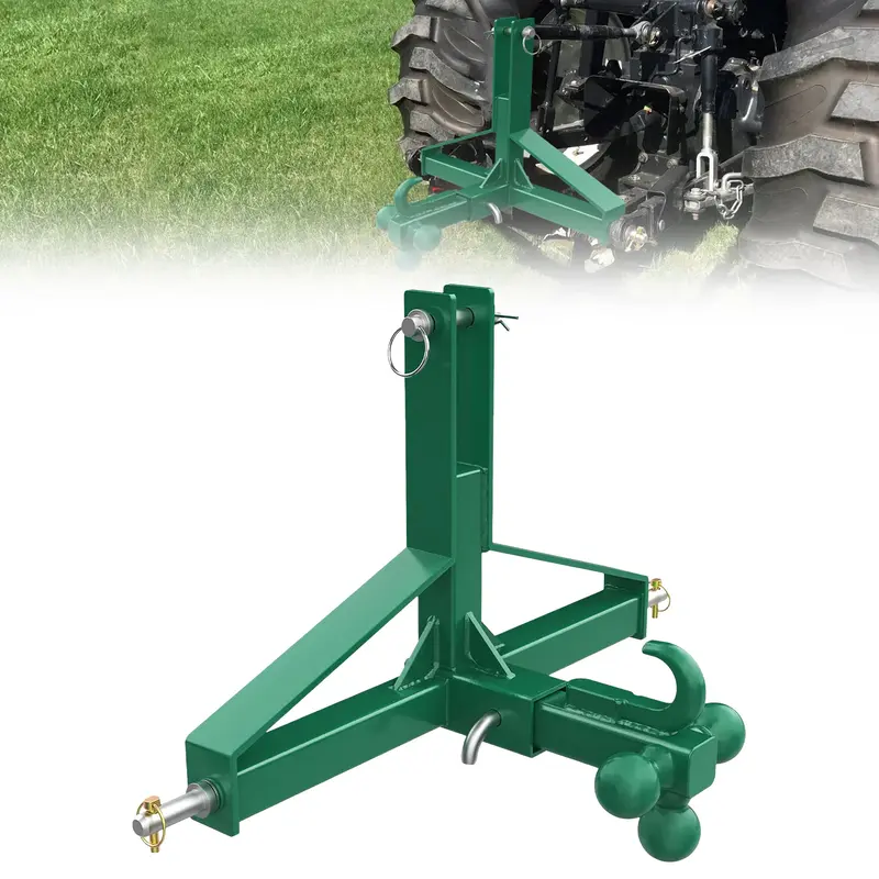 Garvee 3 Point Trailer Hitch 2 Receiver Towing Ball 10,000Lb Capacity Powder-Coated Steel Quick Hitch Compatible Category 1 ...