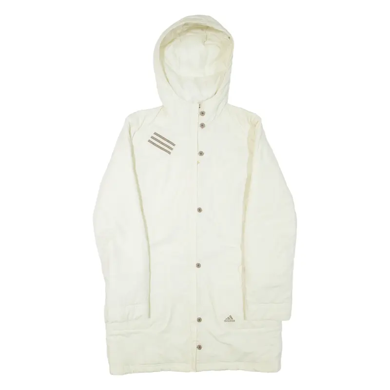 ADIDAS Womens Jacket Beige Hooded UK 12
