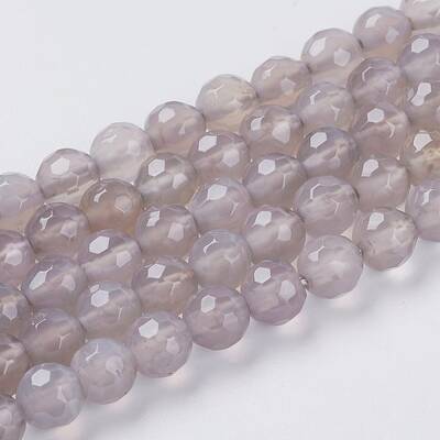 Natural Grey Agate Beads Strands