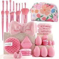 Makeup Tool Set, Makeup Brushes & Makeup Sponges & Powder Puffs & Headband & Wristbands & Makeup Bag, Professional Makeup Too...