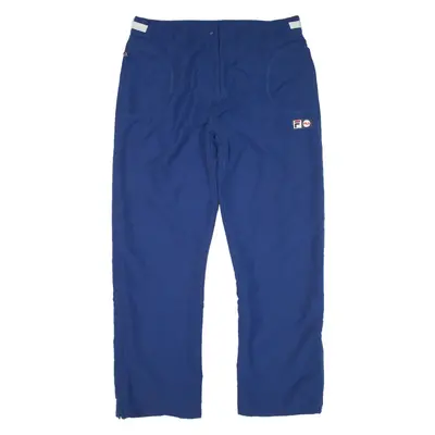 FILA Trousers Blue Relaxed Straight Womens W34 L30