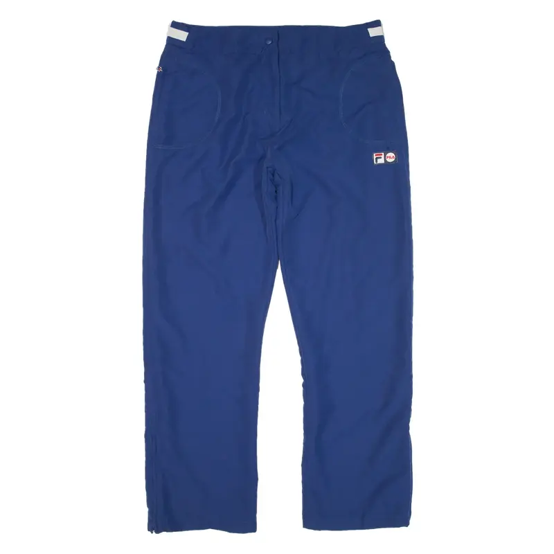 FILA Trousers Blue Relaxed Straight Womens W34 L30