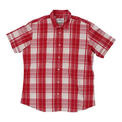 Levis Checked Short Sleeve Shirt - Large Red Cotton