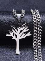 Tree Of Life Design Pendant Necklace, Stainless Steel Jewelry for Party, Daily Decor, Trendy All-match & Exquisite Jewelry fo...