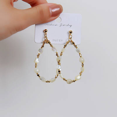 Natural Agate & Synthetic Hematite 304 Stainless Steel Stud Earrings