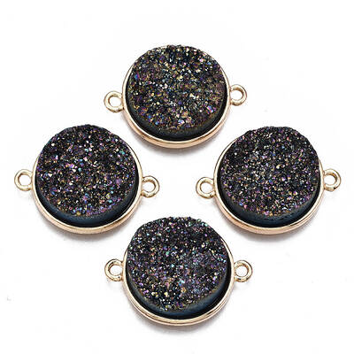 Natural Druzy Agate Links Connectors