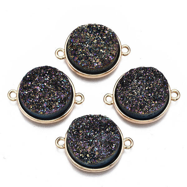 Natural Druzy Agate Links Connectors