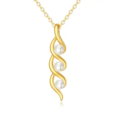 14K Gold Pearl Pendant Necklace