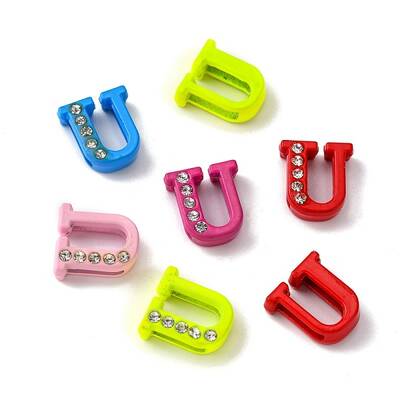Spray Painted Zinc Alloy Slide Charms