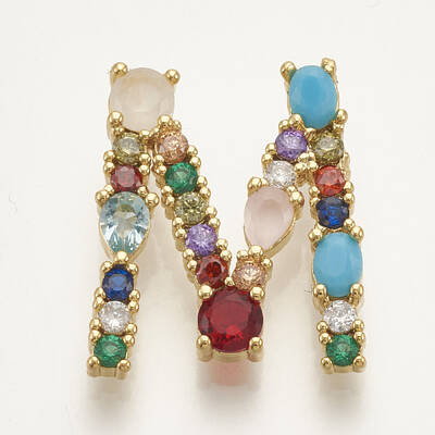 Brass Micro Pave Cubic Zirconia Pendants