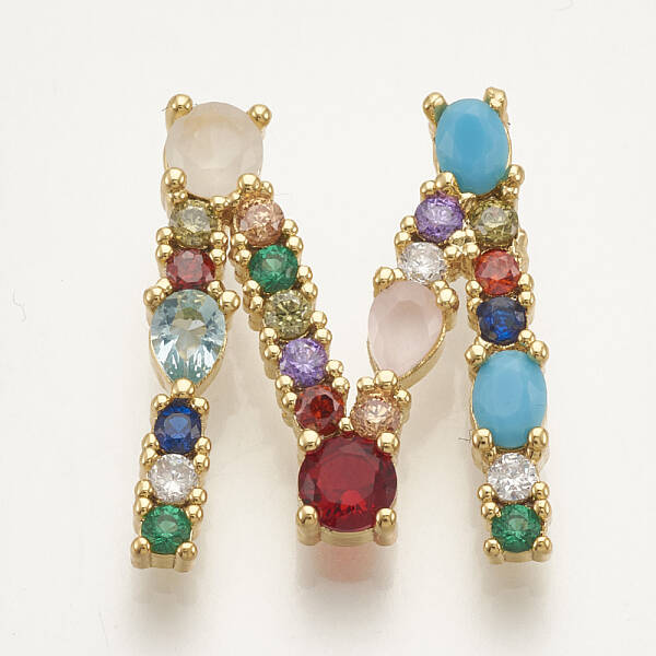 Brass Micro Pave Cubic Zirconia Pendants