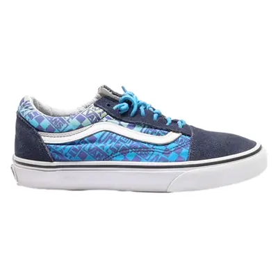 VANS Old Skool Low Top Trainers Blue Canvas Womens UK 4.5
