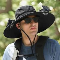 Outdoor Wide Brim Solar Charging Sun Hat with Built-in Fan Long-Lasting Battery Life Unisex Fishing Hiking Camping Hat Perfec...