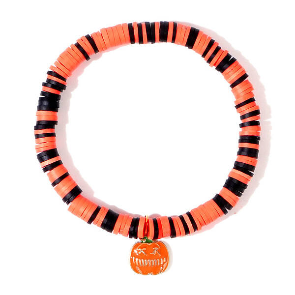 Ghostly Polymer Clay Heishi Stretch Bracelets
