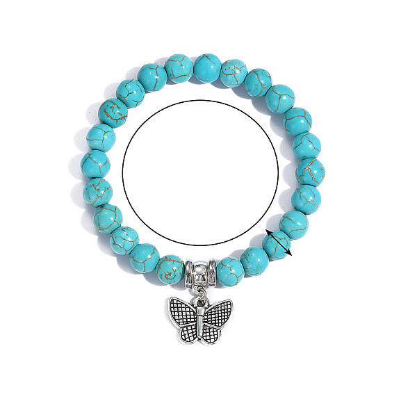 Synthetic Turquoise Beaded Bracelets
