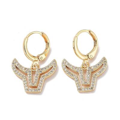 Real 18K Gold Plated Brass Dangle Leverback Earrings
