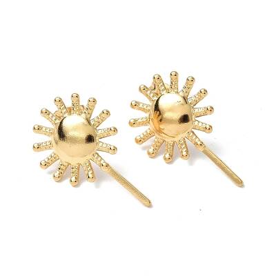 Ion Plating(IP) 304 Stainless Steel Sun Stud Earrings for Women