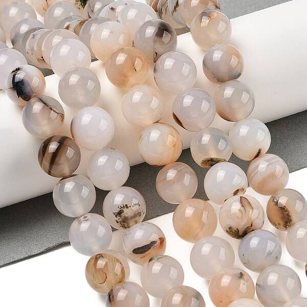 Natural Dendritic Agate Beads Strands