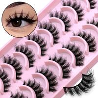 GROINNEYA 5/10 Pairs 3D Faux Mink Lashes Fluffy Soft Full Thick Wispy Natural long False Eyelashes Curly lashes wholesale las...