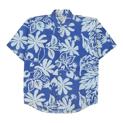 Age 13 C.P. Company Floral Hawaiian Shirt - Medium Blue Cotton
