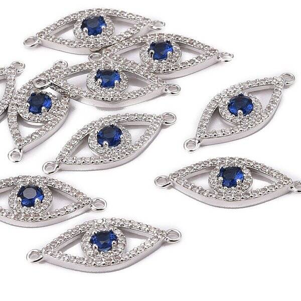 CZ Brass Micro Pave Cubic Zirconia Links