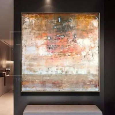Large Abstract Painting On Canvas Brown Painting Orange Painting | AUTUMN MOOD