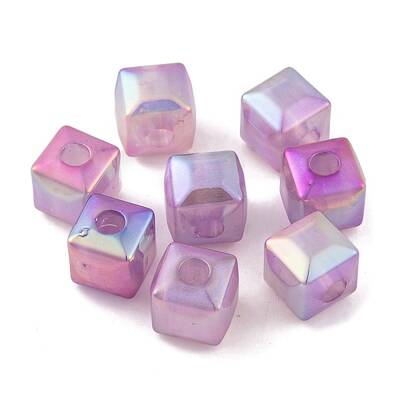 UV Plating Rainbow Iridescent Acrylic Beads